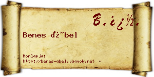 Benes Ábel névjegykártya