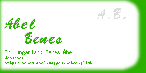abel benes business card